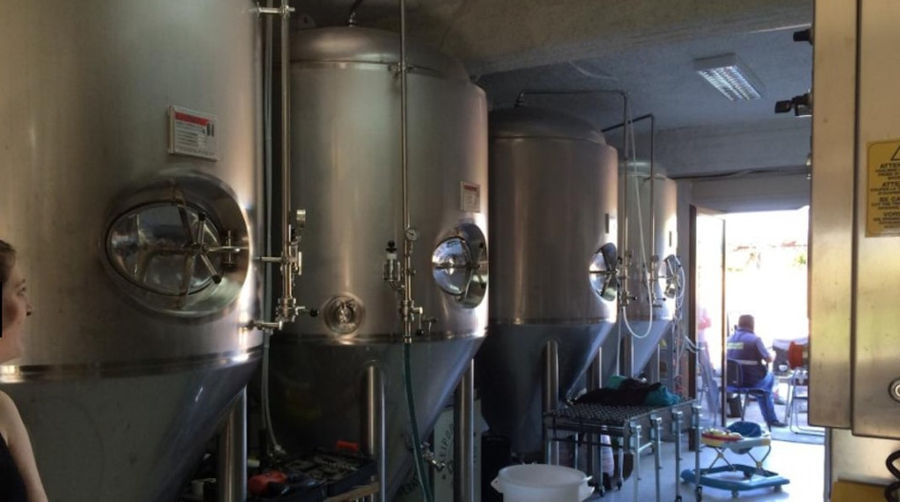 aluminum tanks at 'Chios Beer' plant